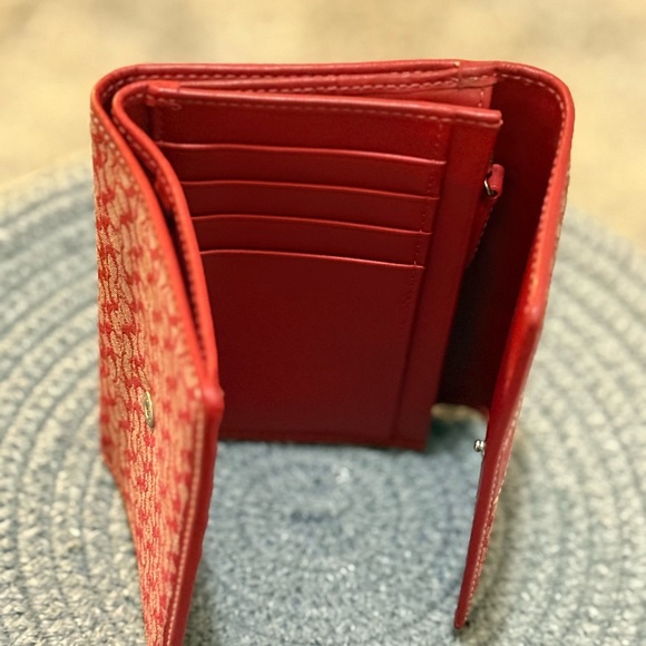 Coach Red Patterned Wallet - Picture 6 of 6